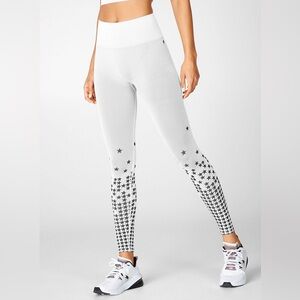 Fabletics White and Black High Waisted Seamless Star Leggings Size Small